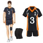 Asahi Azumane Cosplay Costumes, Karasuno Team Black No.3 Volleyball Uniform Outfits | Haikyu!! 2XL-3XL,