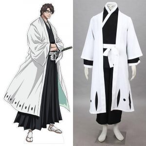 Aizen Sousuke Cosplay Costumes, Captain of the 5th Division Shihakusho with Haori Uniform Outfits | Bleach