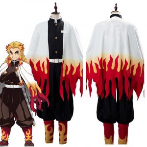 Kyojuro Rengoku Cosplay Costumes, Flame Hashira Demon Slayer Uniform Outfits | Demon Slayer