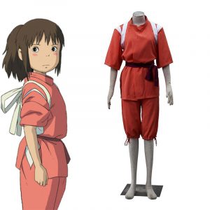 Ogino Chihiro Cosplay Costumes, Watermelon Red Kimono Outfits | Spirited Away